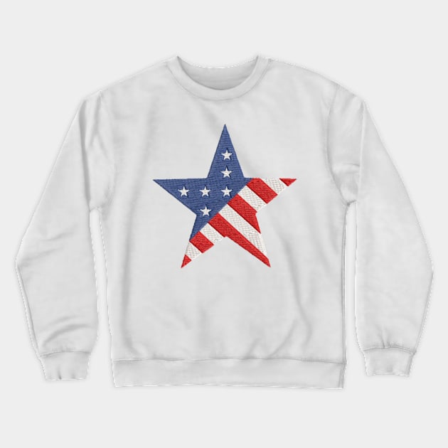 American Star Embroidery Crewneck Sweatshirt by anacarminda